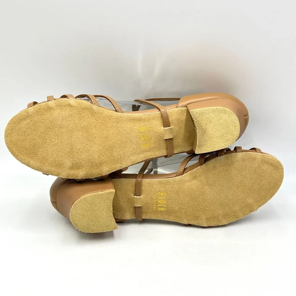 Bloch Womens Size 9.5 S0806L Annabella Caramel Tan Latin Dance Shoes‎ Heels